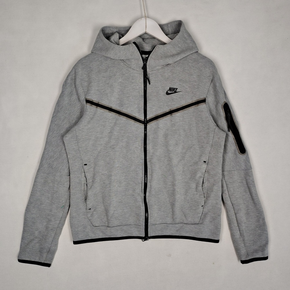 Nike Tech Fleece Full Zip Hoodie Heather Gray Mens Size M CU4489-063